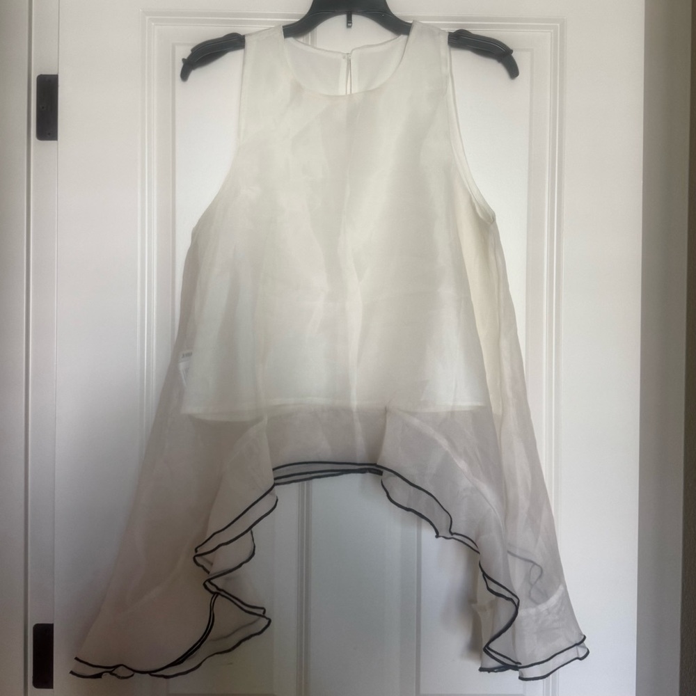 J.ING Sheer Ivory Sleeveless Top